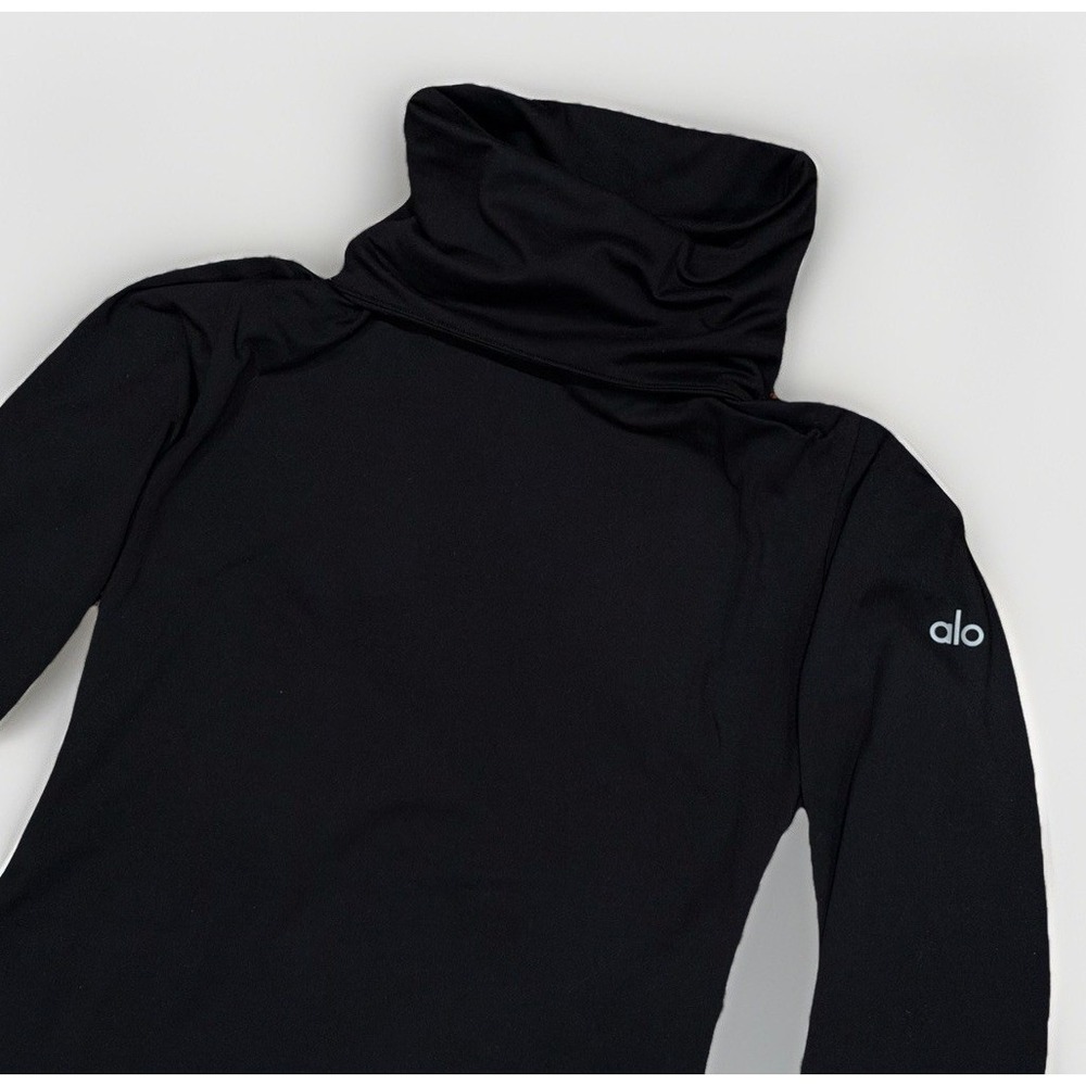 ALO YOGA Protection Alosoft Turtleneck Top Black Size XS Running Walking Pilates
